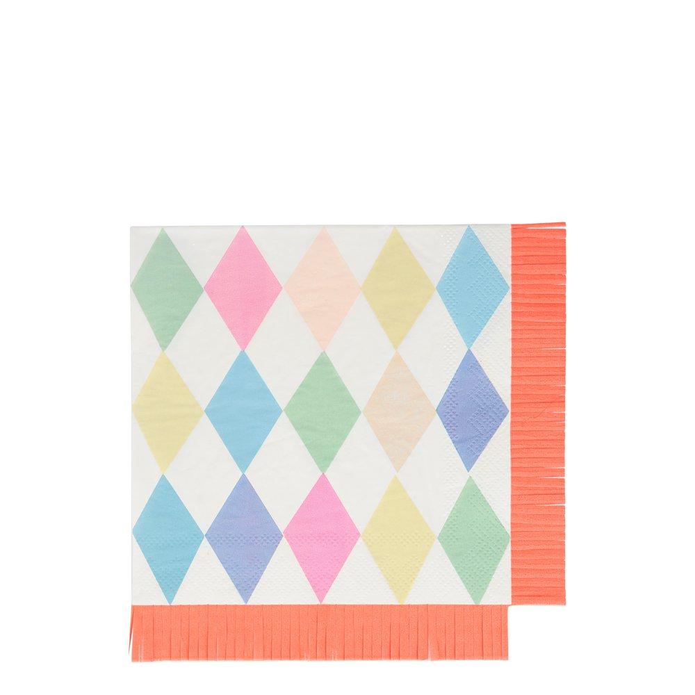 Colourful Fringed Large Paper Napkins Meri Meri Vibrant Home